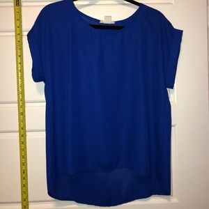 Blue Chiffon Short Sleeve